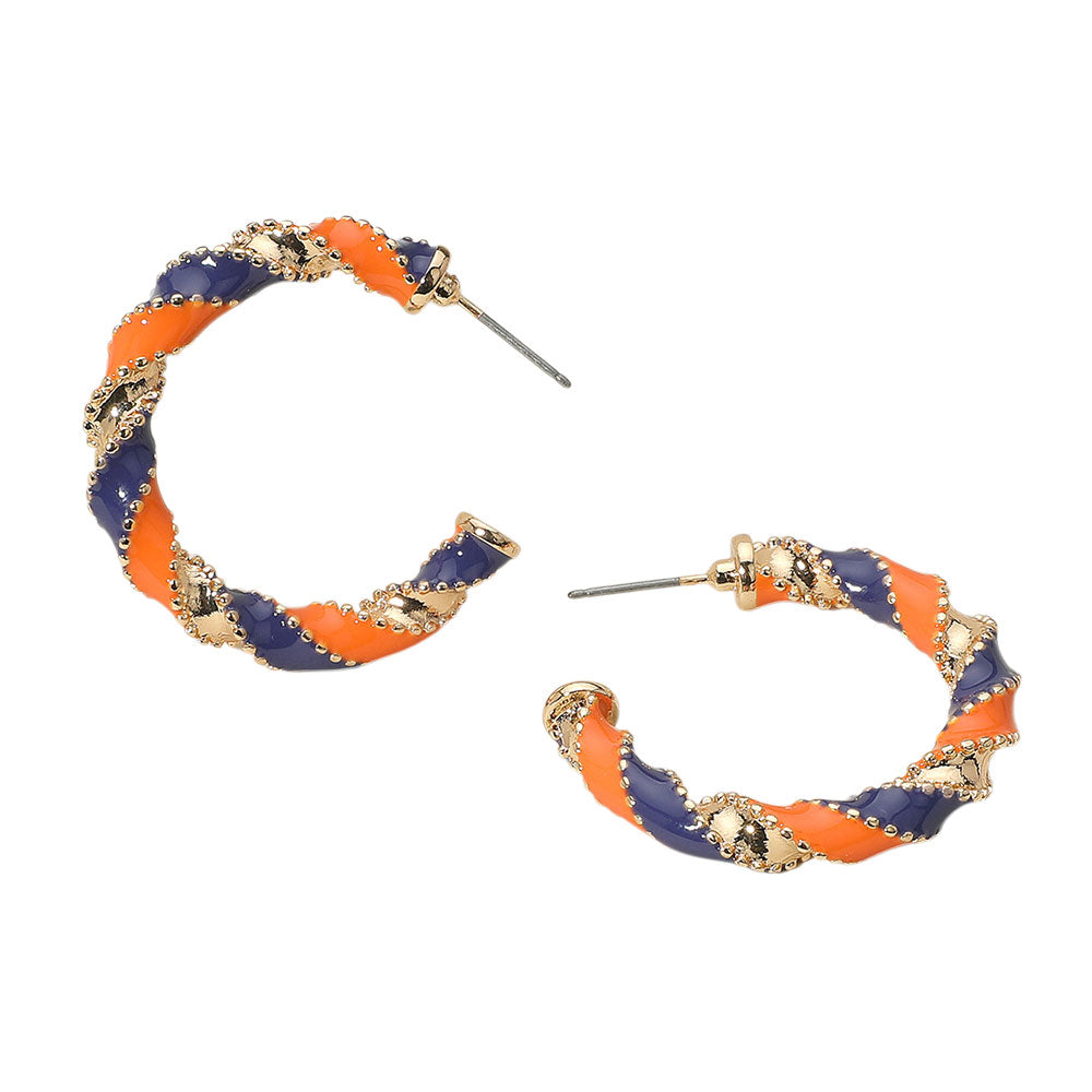 iLLASPARKZ Gameday Twisted Beaded Spiral Hoop Earrings