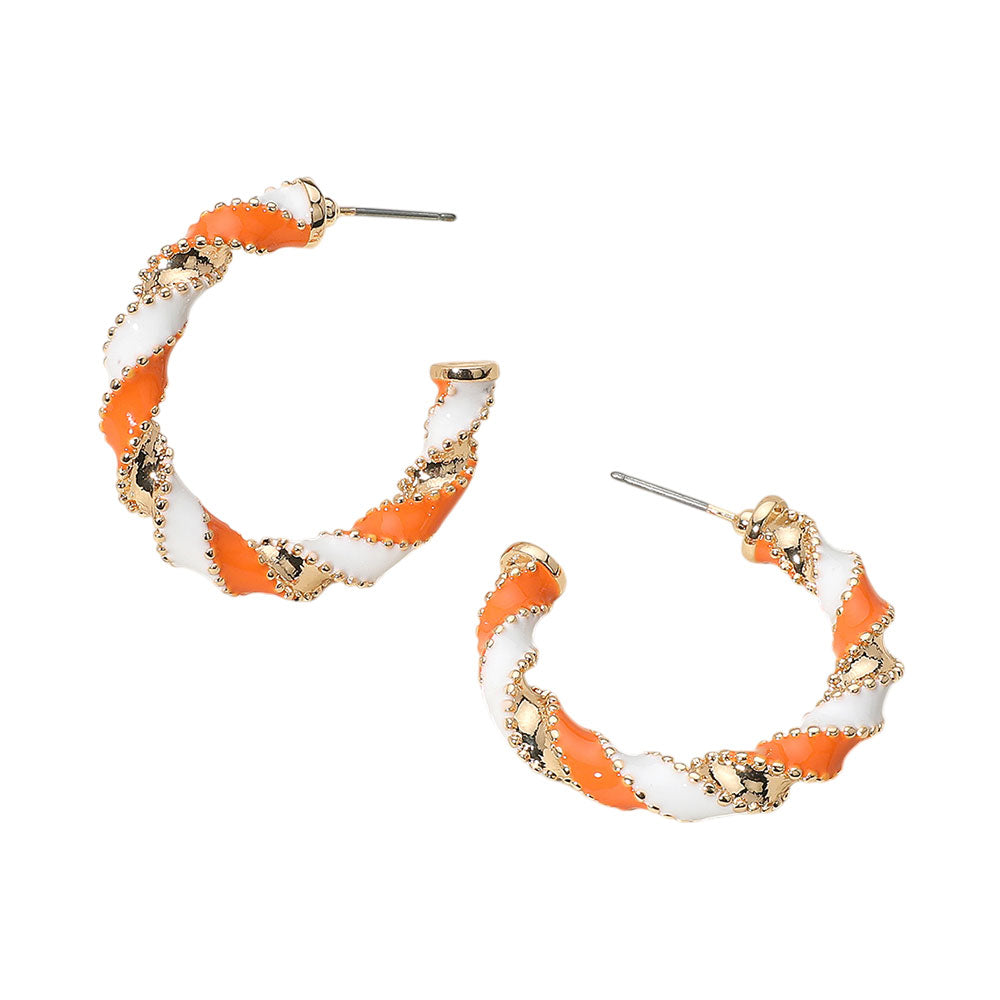 iLLASPARKZ Gameday Twisted Beaded Spiral Hoop Earrings