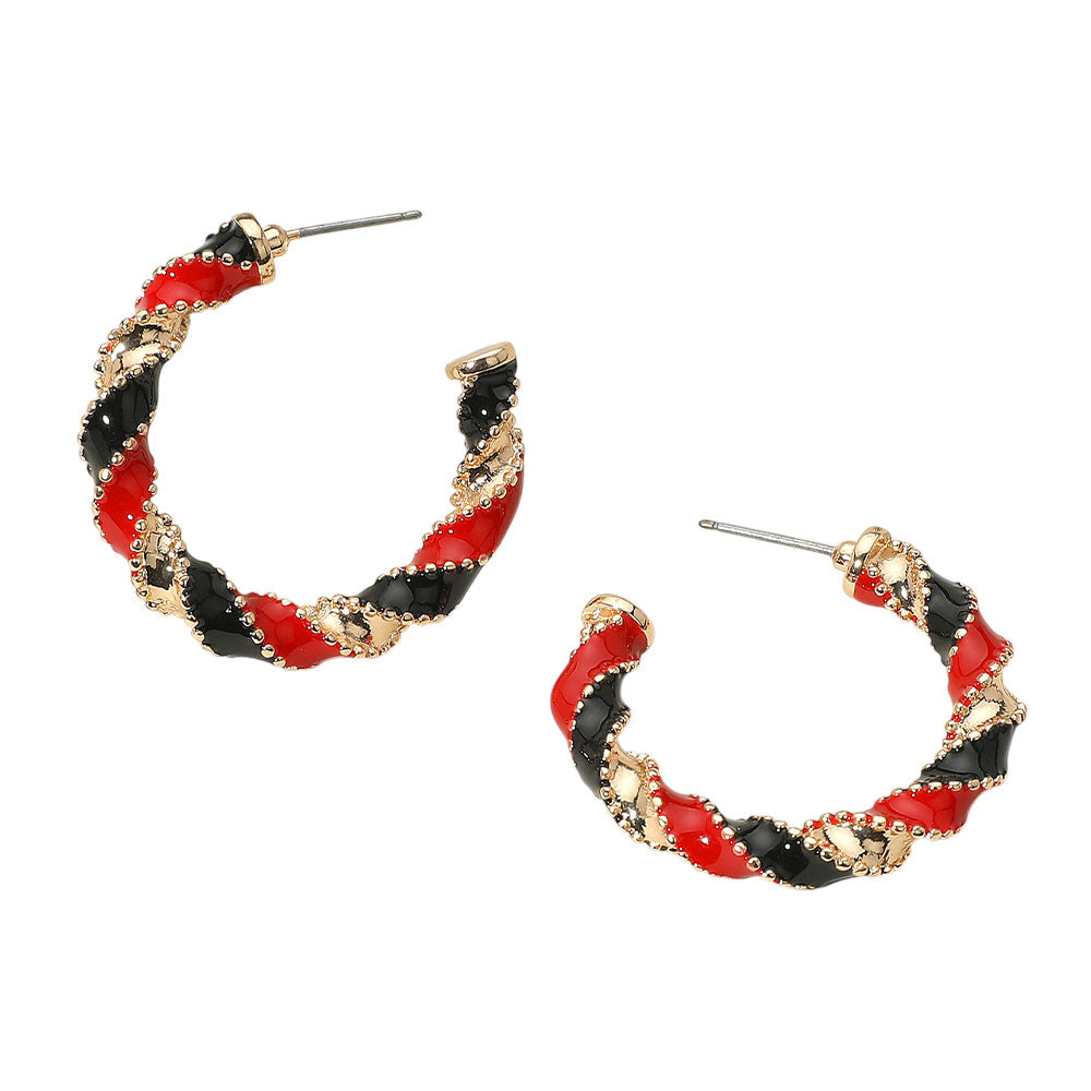 iLLASPARKZ Gameday Twisted Beaded Spiral Hoop Earrings