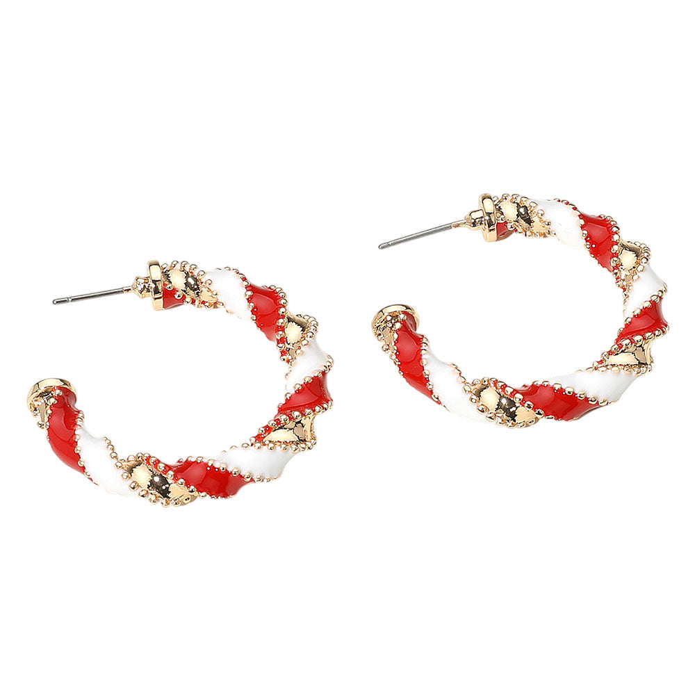 iLLASPARKZ Gameday Twisted Beaded Spiral Hoop Earrings