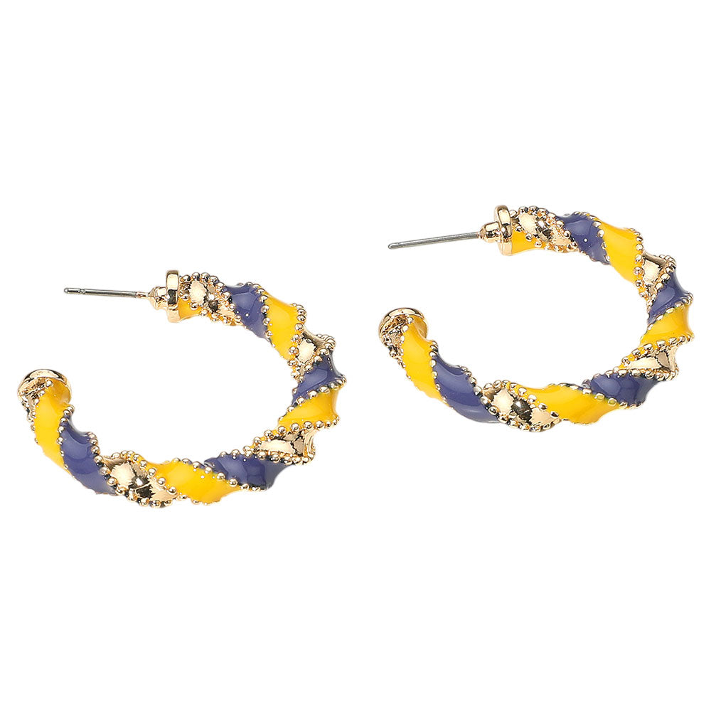 iLLASPARKZ Gameday Twisted Beaded Spiral Hoop Earrings