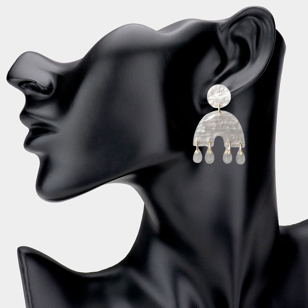 iLLASPARKZ Abstract Celluloid Acetate Resin Link Earrings
