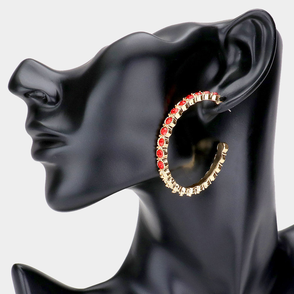 iLLASPARKZ Stone Embellished Half Hoop Earrings