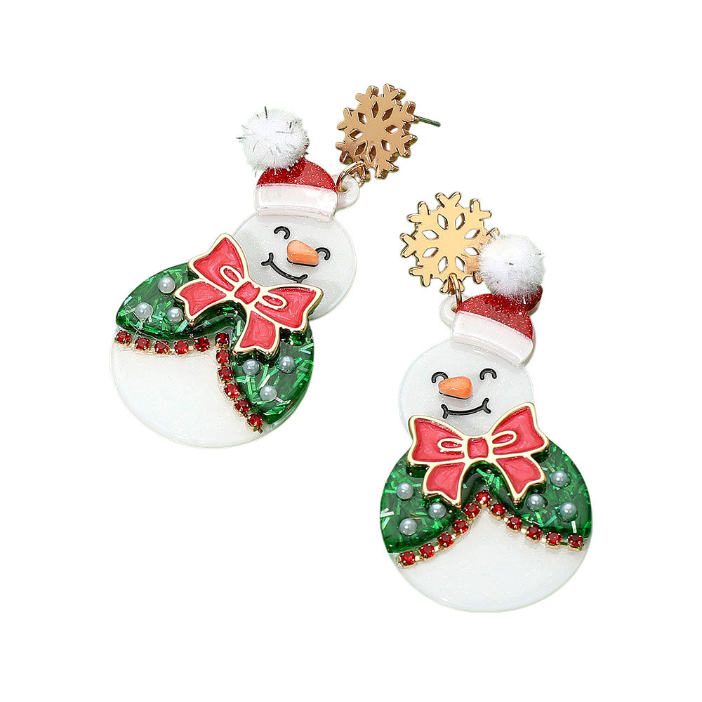 iLLASPARKZ Christmas Snowman Dangle Earrings