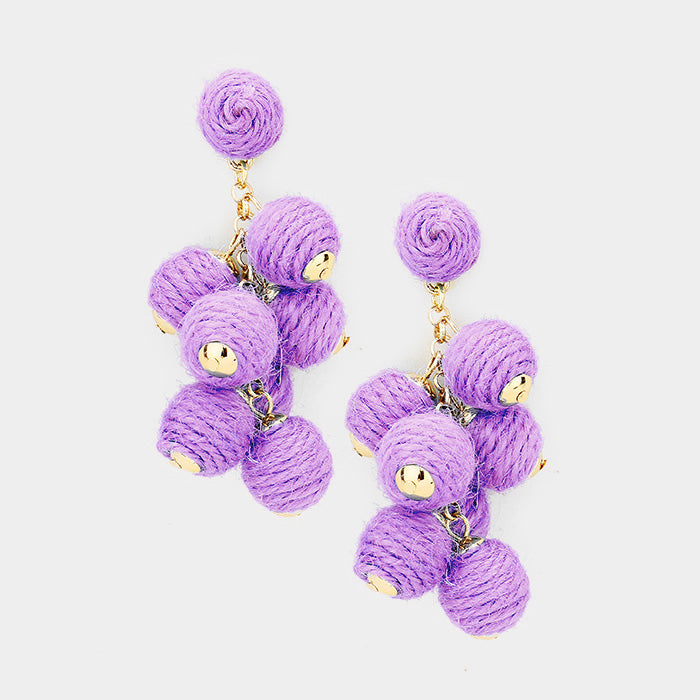 iLLASPARKZ Thread Ball Cluster Vine Dangle Earrings