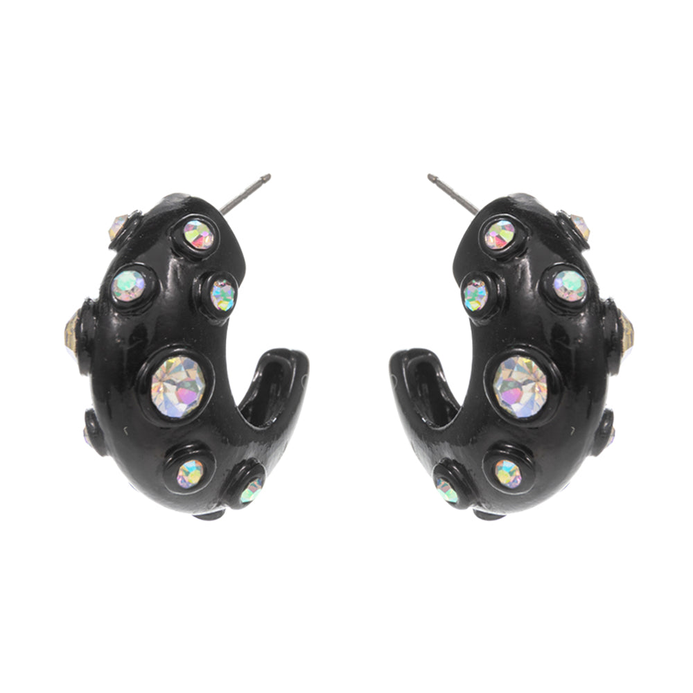 iLLASPARKZ Stone Pointed Chunky Hoop Earrings