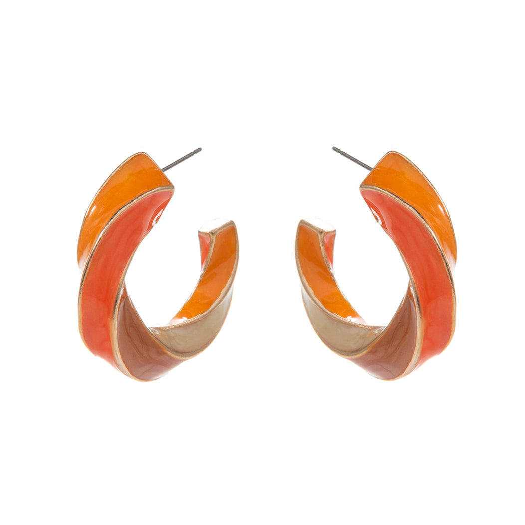 iLLASPARKZ Hypoallergenic Enamel Spiral Hoop Earrings