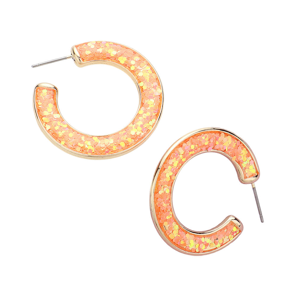 iLLASPARKZ Glitter Inlay Resin Hoop Earrings