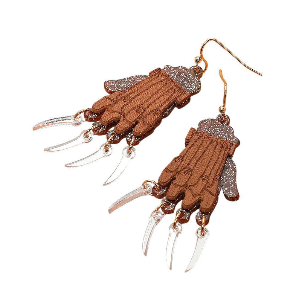 iLLASPARKZ Halloween Horror Blade Glove Dangle Earrings