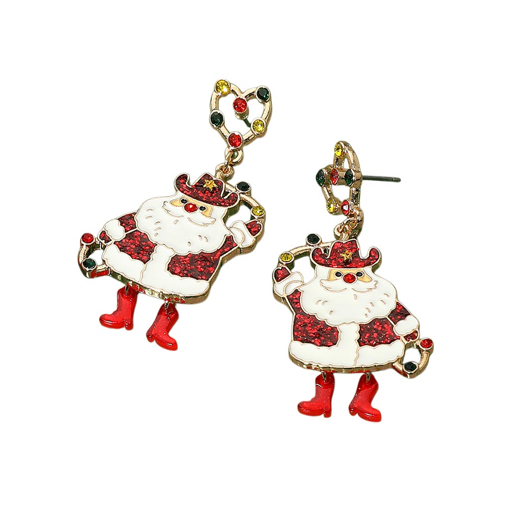 iLLASPARKZ Cowboy Santa Earrings