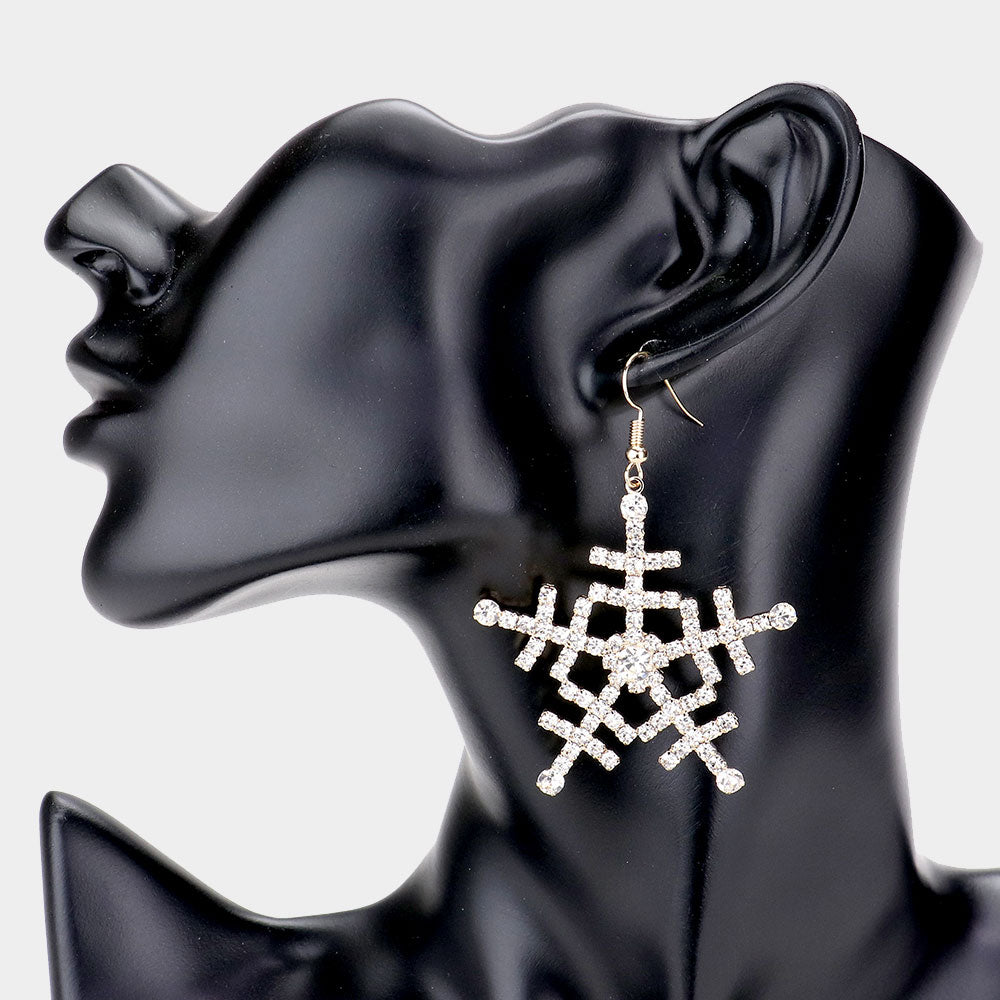 iLLASPARKZ Rhinestone Embellished Snowflake Earrings