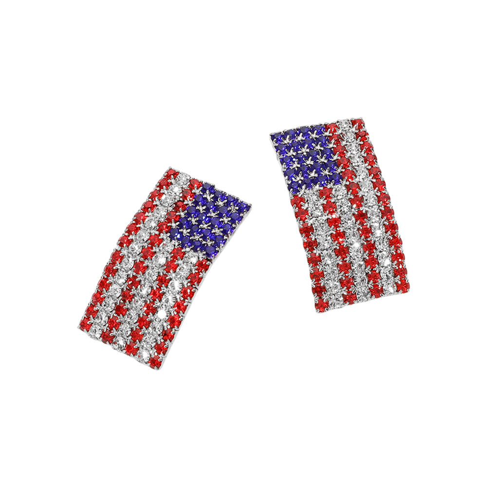 iLLASPARKZ Stone Paved American USA Flag Earrings