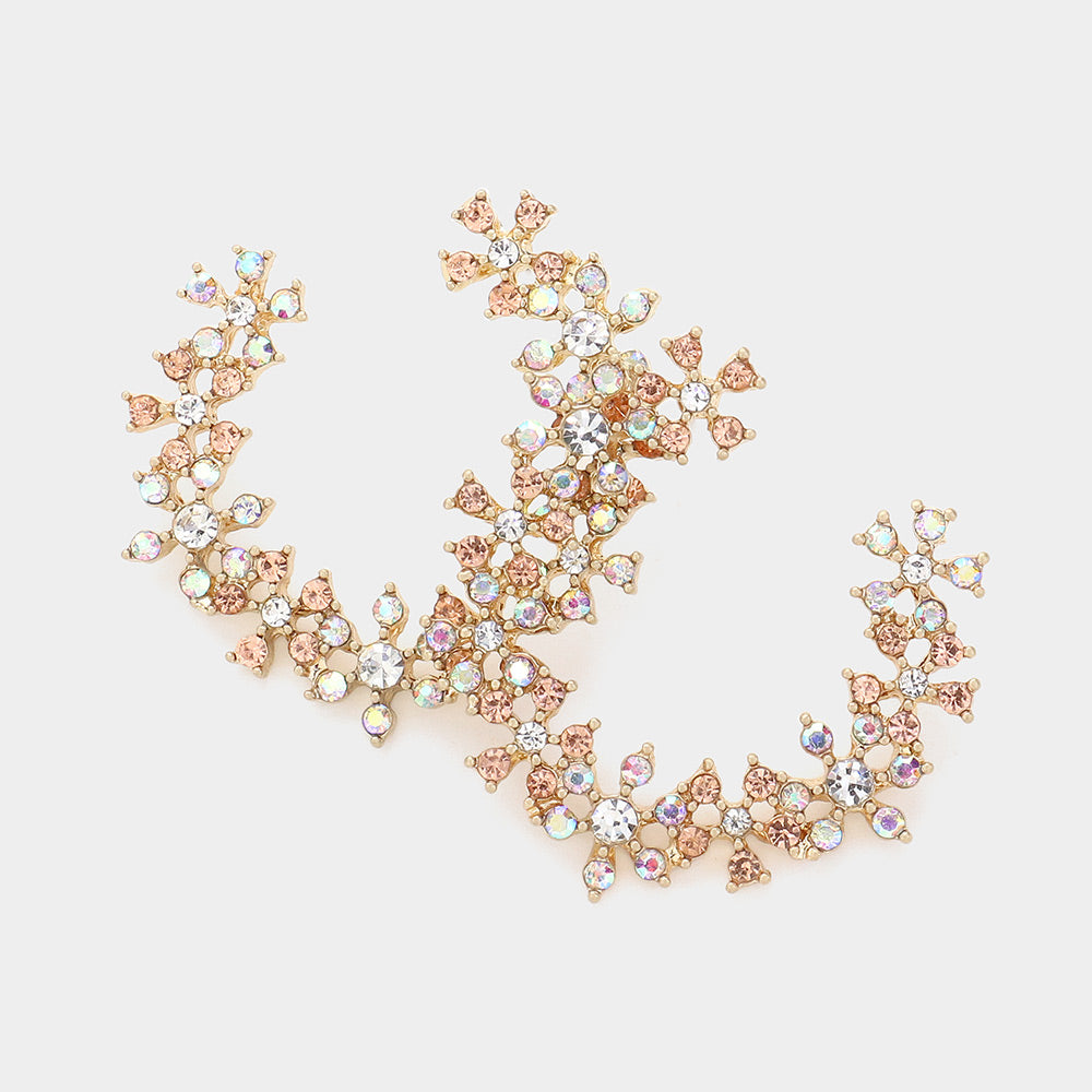 iLLASPARKZ Flower Stone Cluster Wretch Earrings
