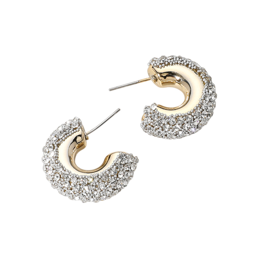 iLLASPARKZ Bling Studded Hoop Earrings