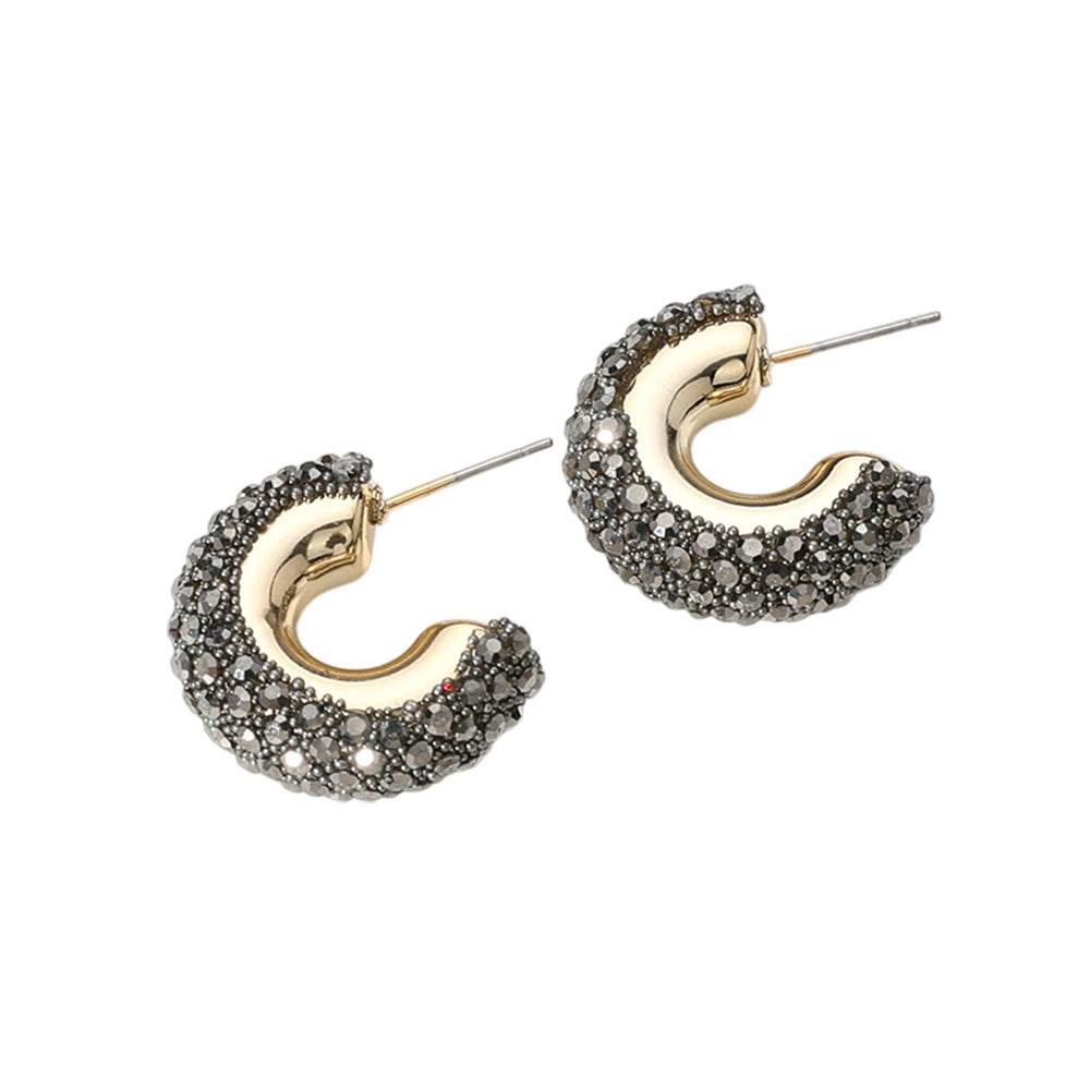 iLLASPARKZ Bling Studded Hoop Earrings