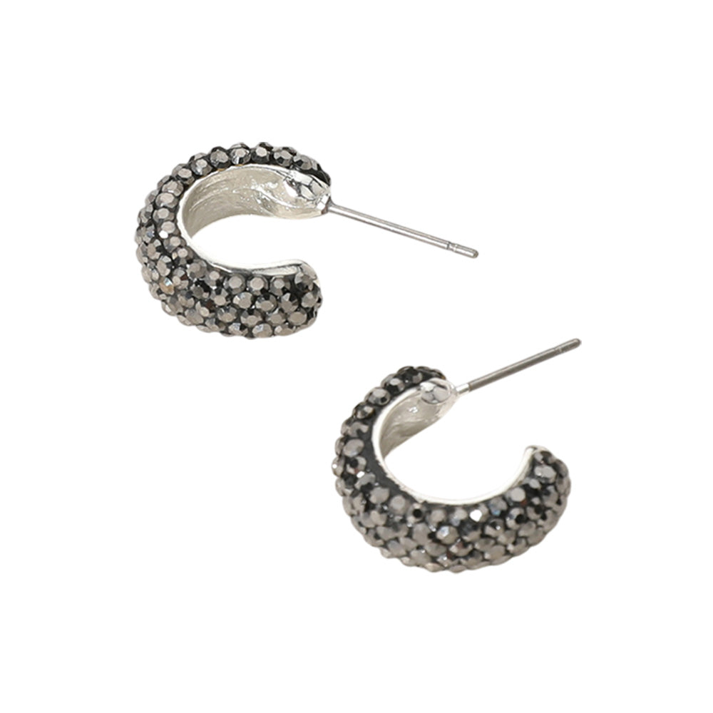 iLLASPARKZ 18K Gold Dipped Bling Stone Studded Mini Hoop Earrings