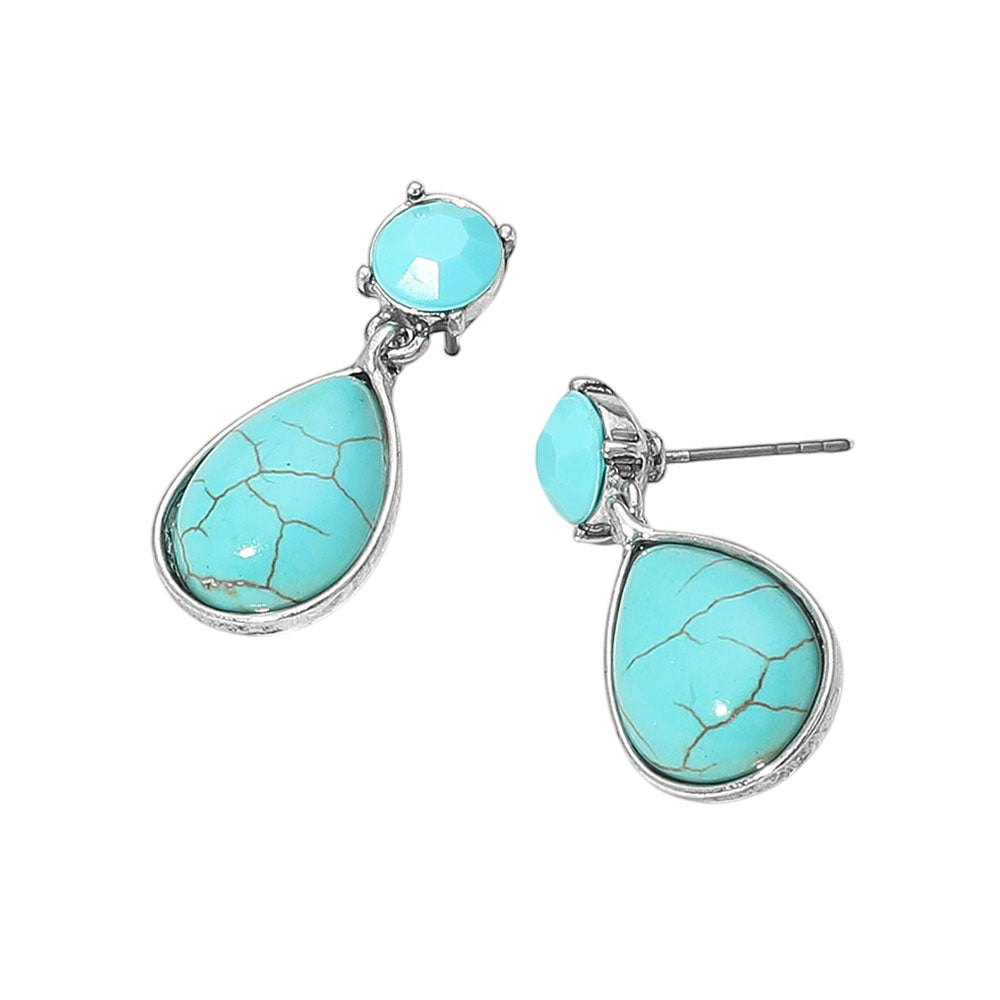 iLLASPARKZ Western Turquoise Teardrop Dangle Earrings
