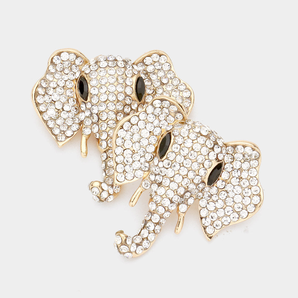 iLLASPARKZ Stone Embellished Elephant Earrings