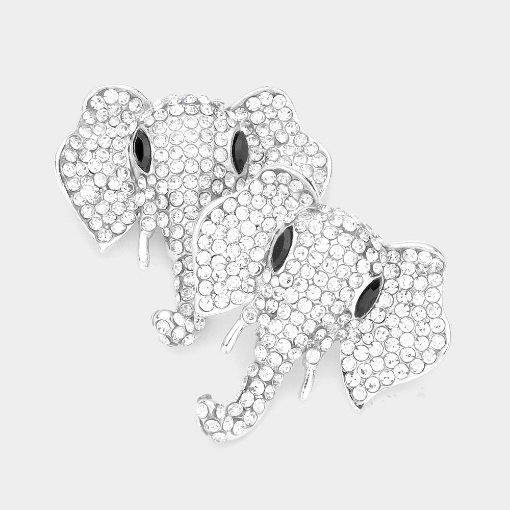 iLLASPARKZ Stone Embellished Elephant Earrings