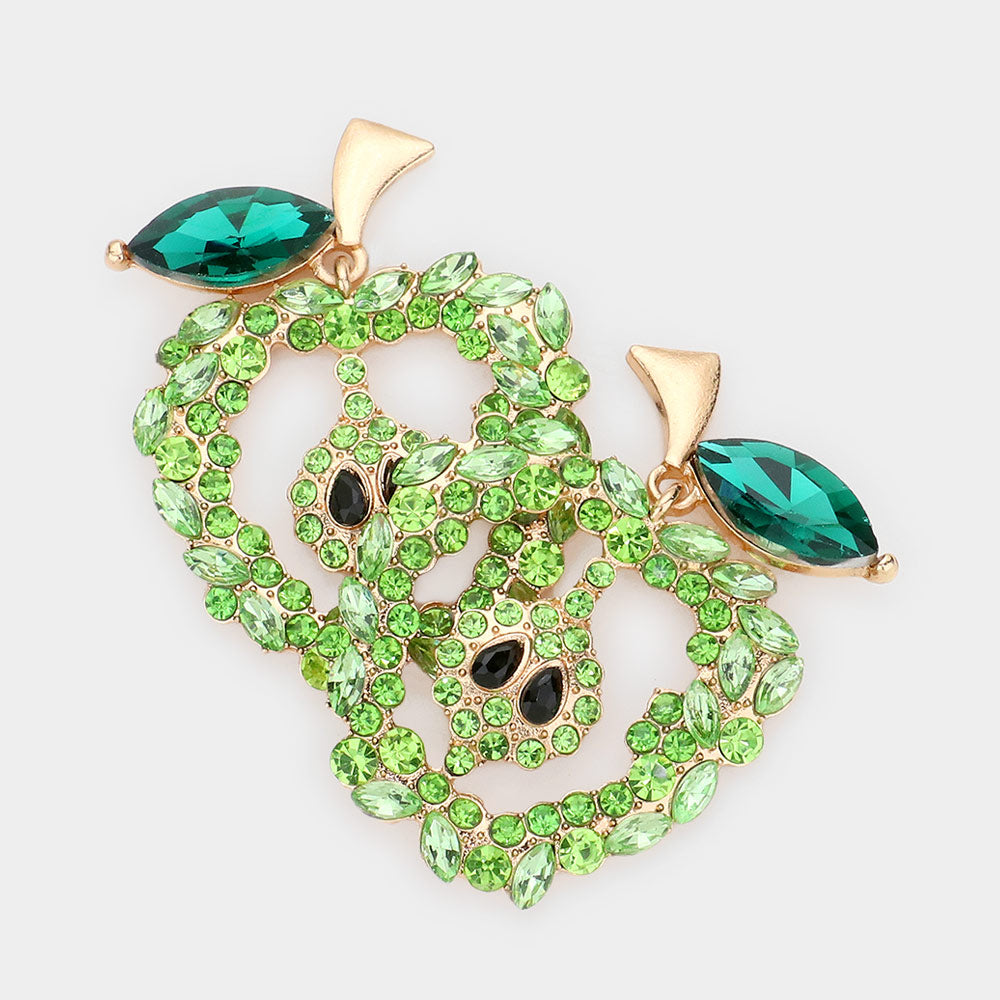 iLLASPARKZ Glass Stone Pave Apple Earrings