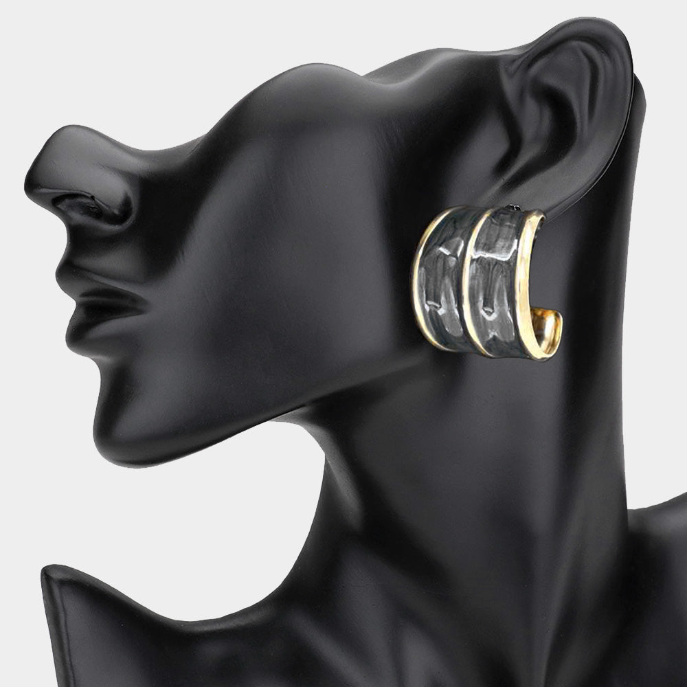 iLLASPARKZ Chunky Enamel Hoop Earrings