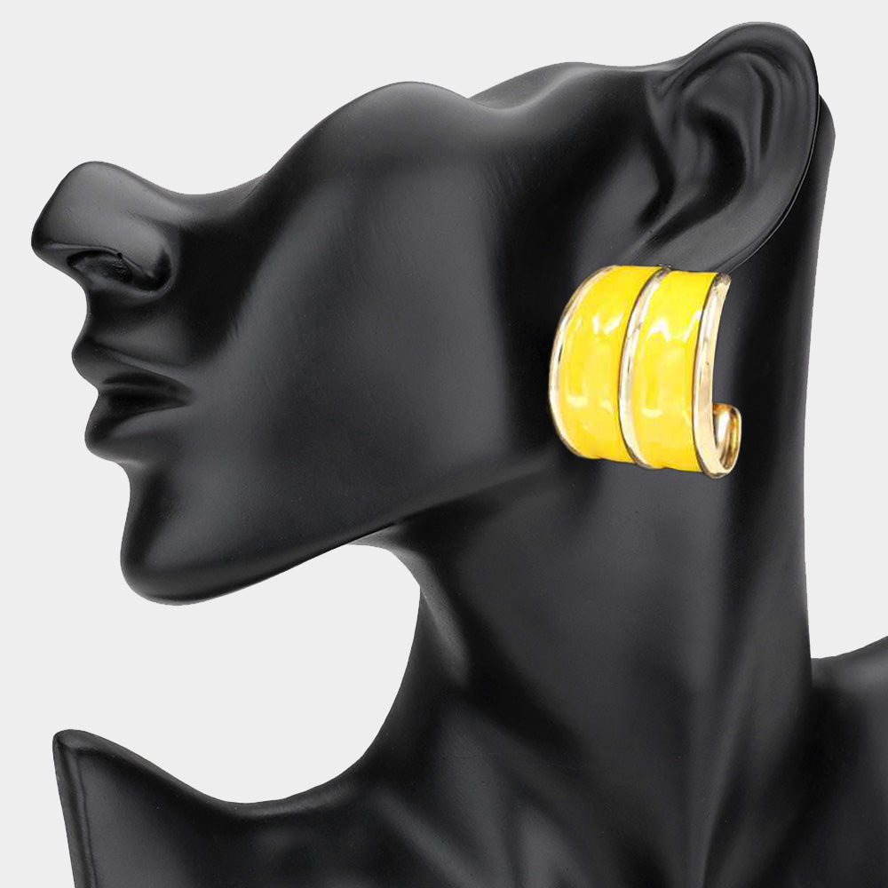 iLLASPARKZ Chunky Enamel Hoop Earrings
