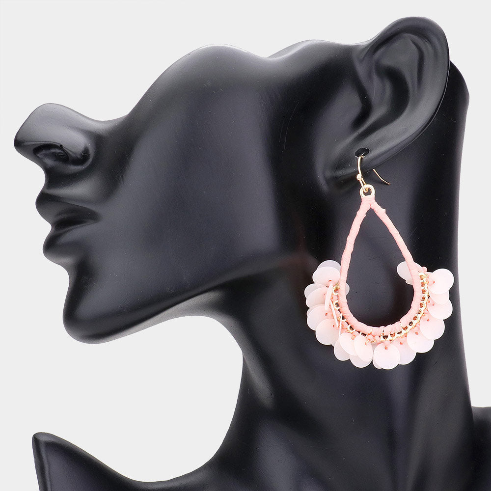 iLLASPARKZ Sequin Cluster Open Teardrop Dangle Earrings