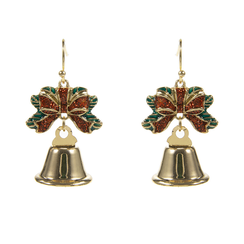 iLLASPARKZ Glittered Christmas Ball Bell Dangle Earrings