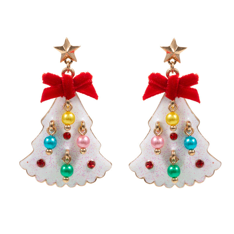 iLLASPARKZ Glittered Enamel Christmas Tree Dangle Earrings
