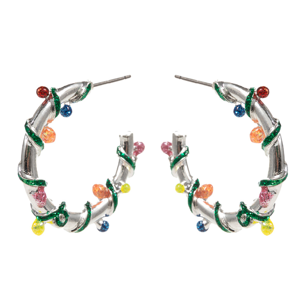 iLLASPARKZ Christmas Lights Wrapped Hoop Earrings