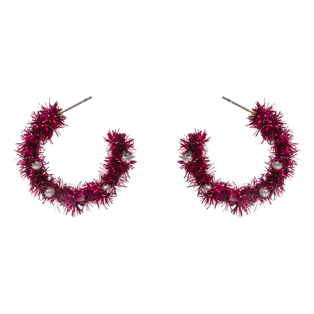 iLLASPARKZ Christmas Tinsel Hoop Earrings