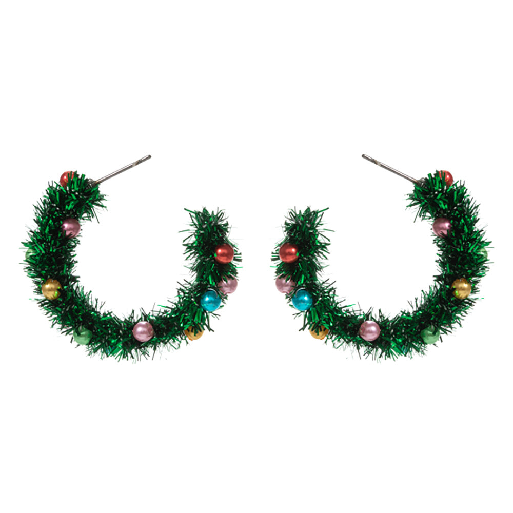iLLASPARKZ Christmas Tinsel Hoop Earrings