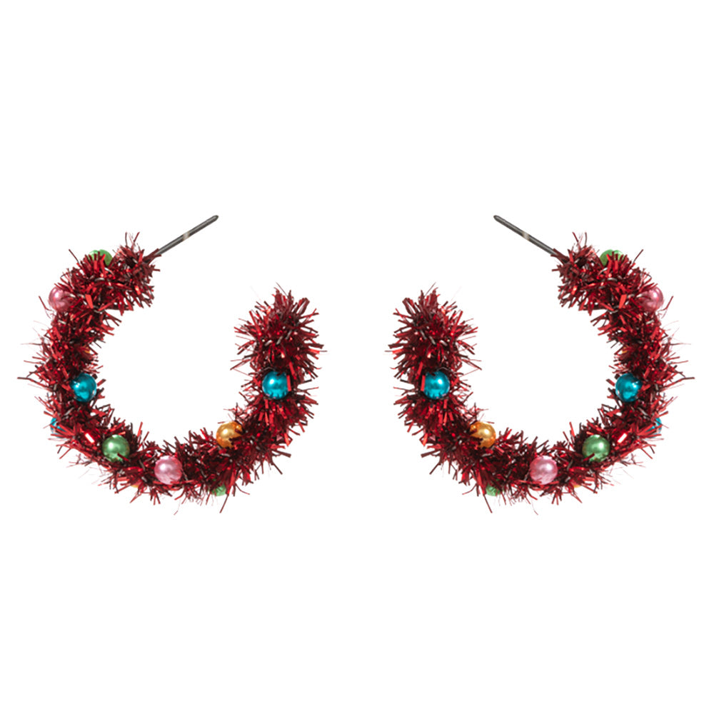 iLLASPARKZ Christmas Tinsel Hoop Earrings