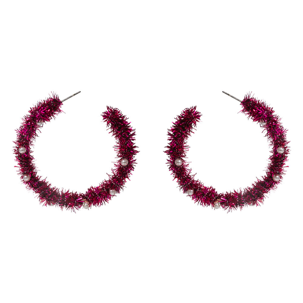 iLLASPARKZ Christmas Tinsel Hoop Earrings