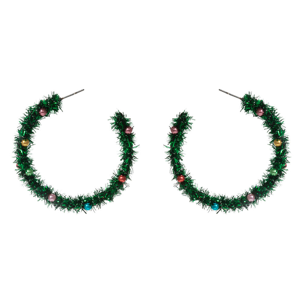iLLASPARKZ Christmas Tinsel Hoop Earrings