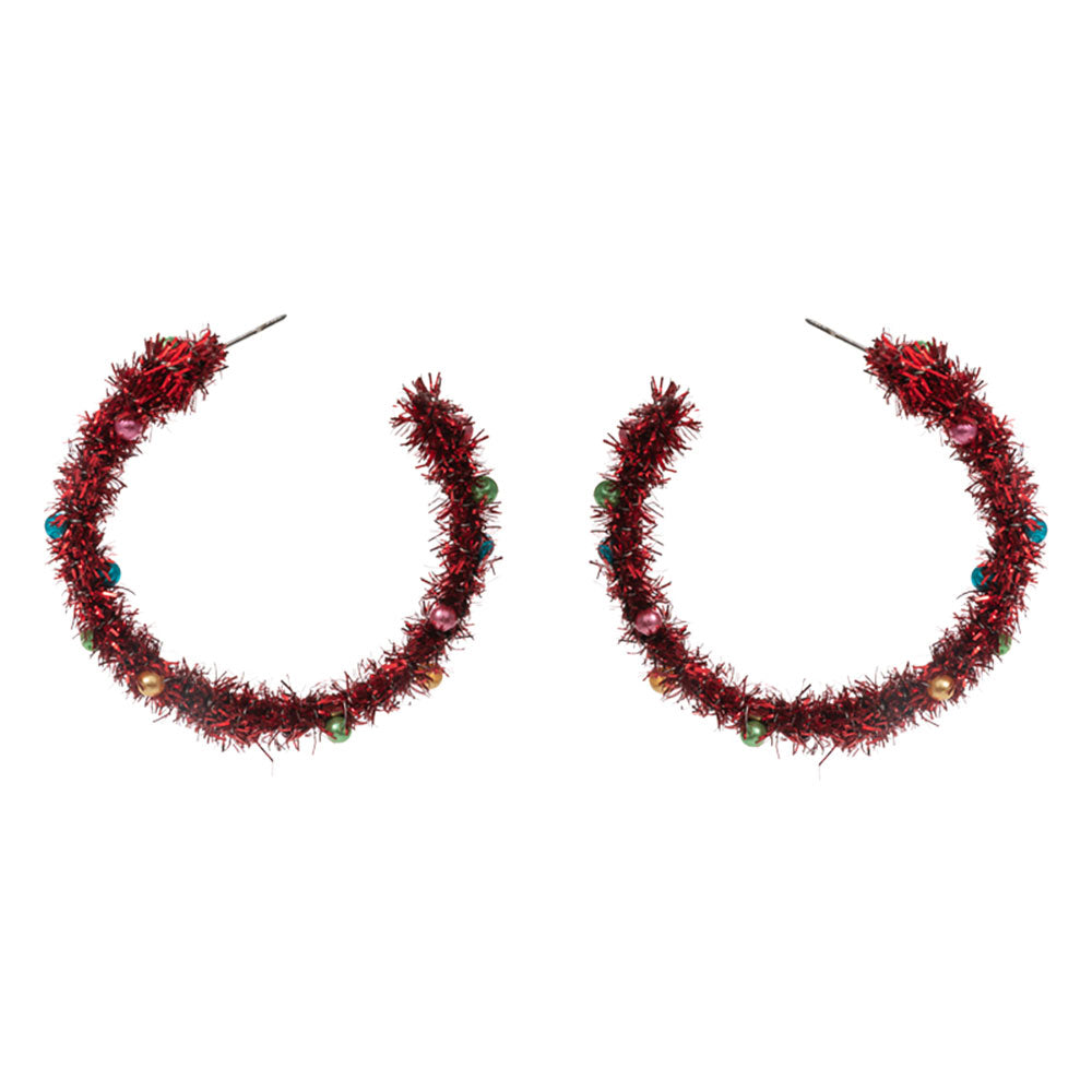iLLASPARKZ Christmas Tinsel Hoop Earrings