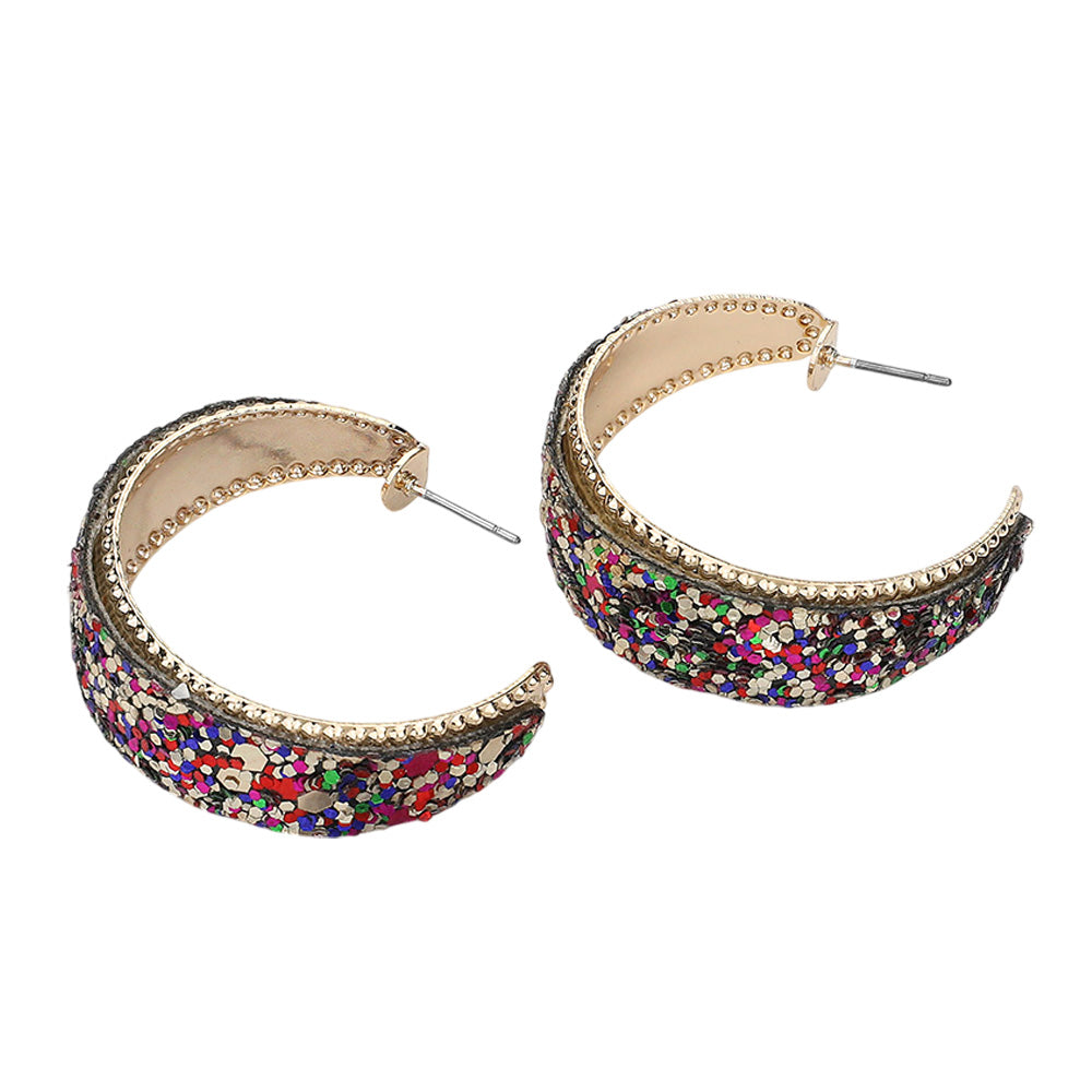iLLASPARKZ Glittered Hoop Earrings