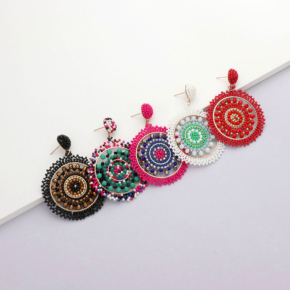 iLLASPARKZ Beaded Round Dangle Earrings