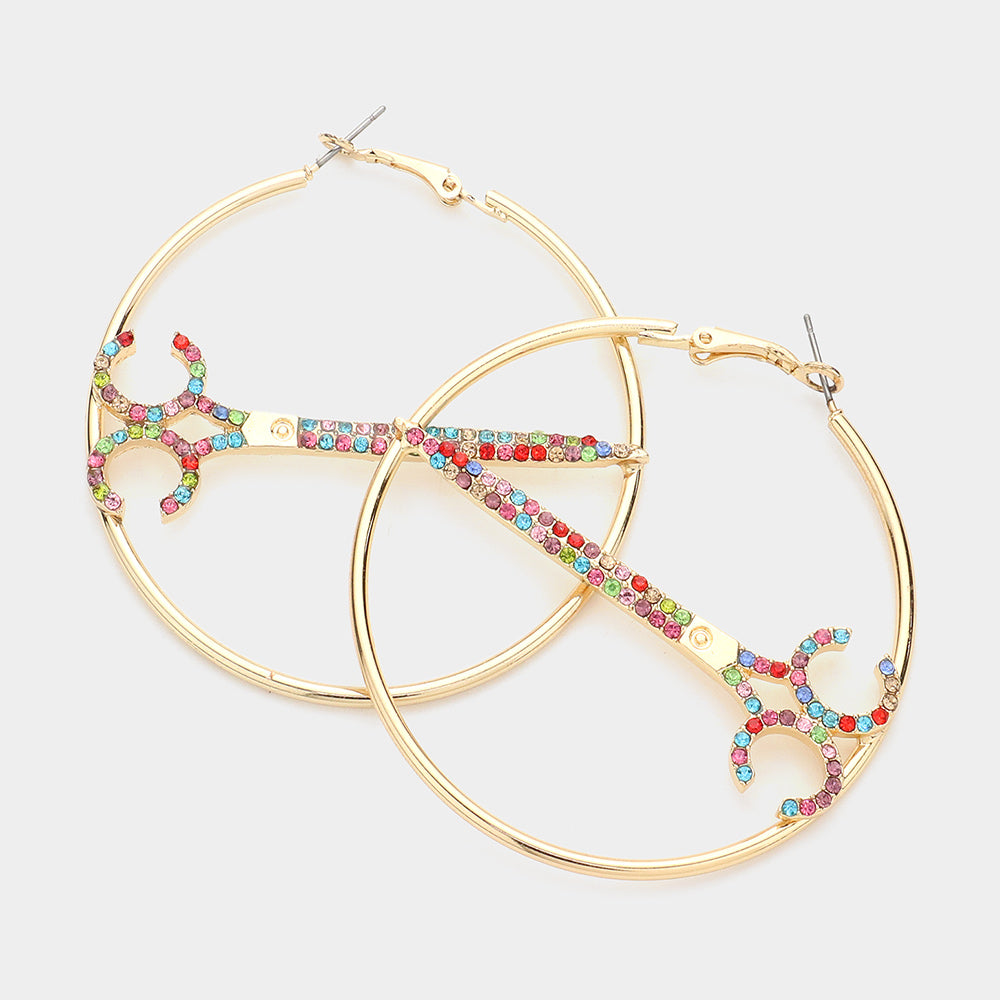 iLLASPARKZ Scissor Centered Hoop Earrings