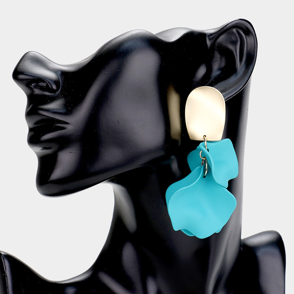 iLLASPARKZ Colored Petal Cluster Dangle Earrings