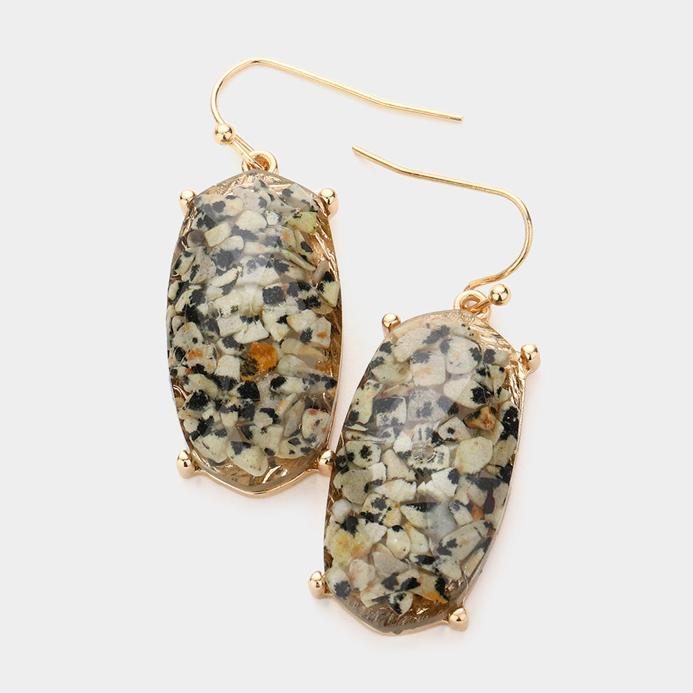 iLLASPARKZ Semi Precious Hexagon Dangle Earrings