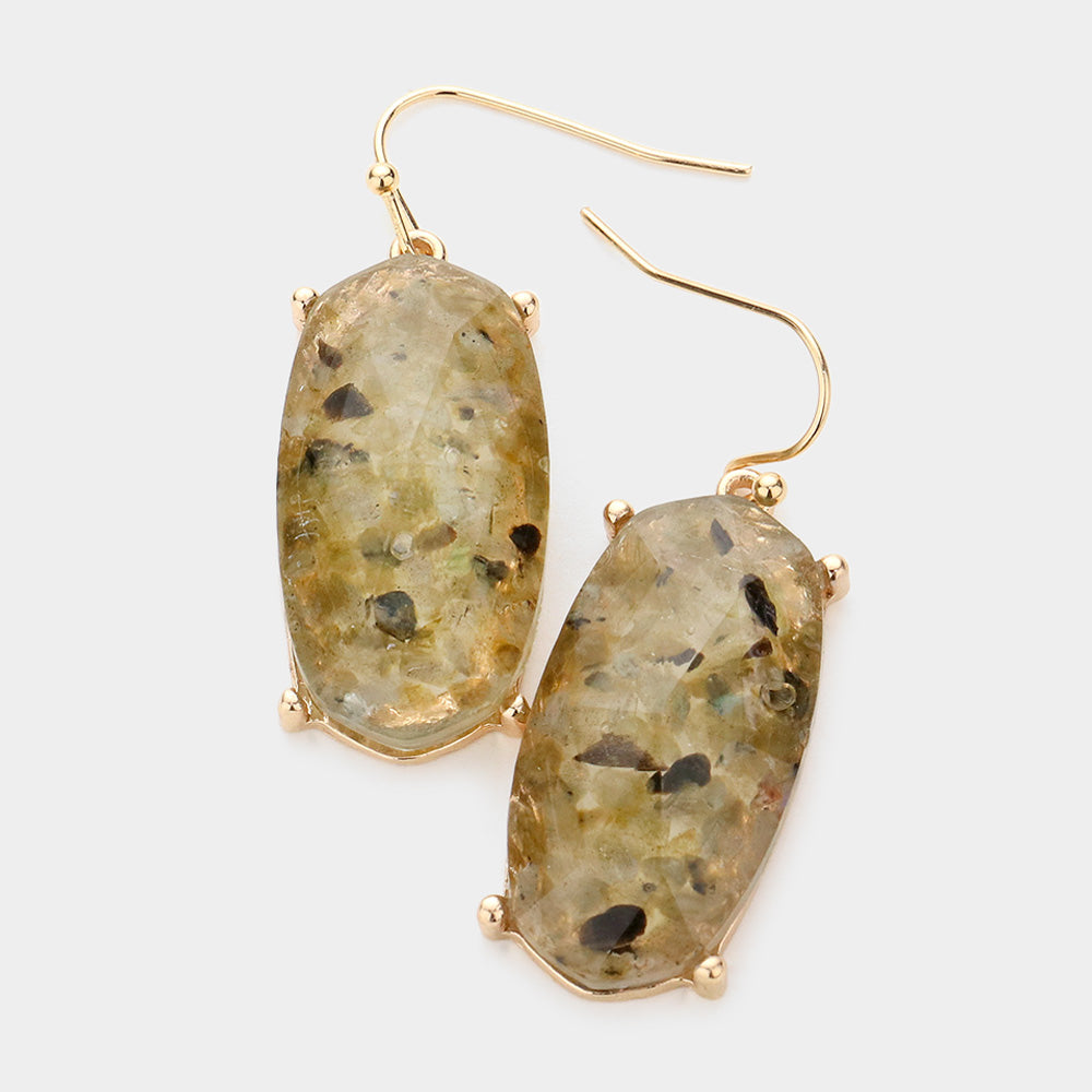 iLLASPARKZ Semi Precious Hexagon Dangle Earrings