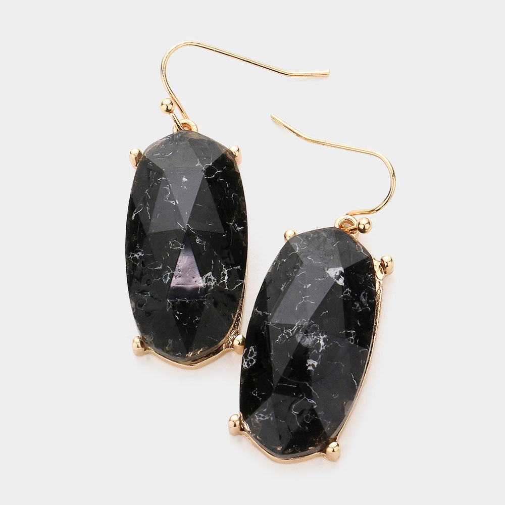 iLLASPARKZ Semi Precious Hexagon Dangle Earrings