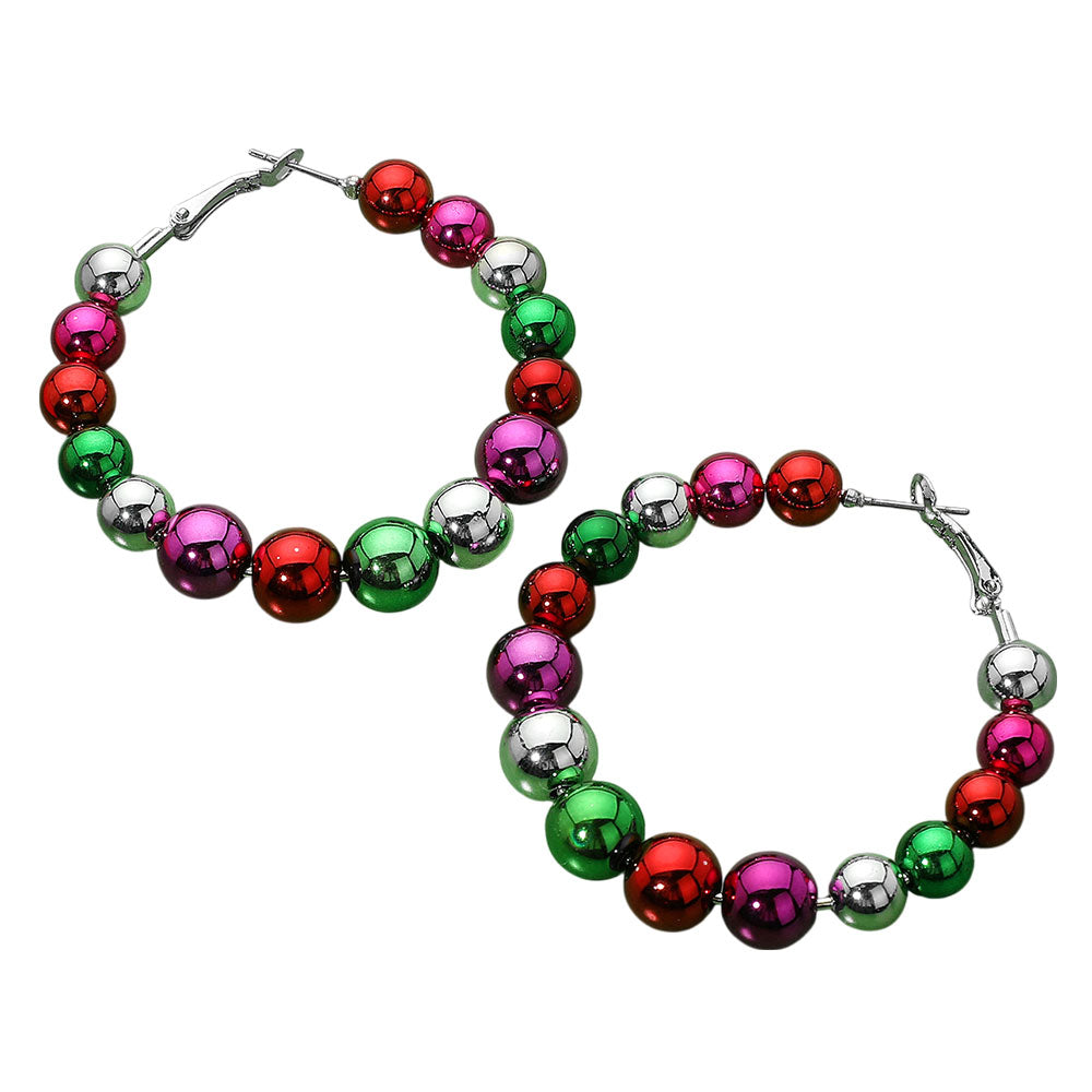 iLLASPARKZ holiday Beaded Hoop Earrings