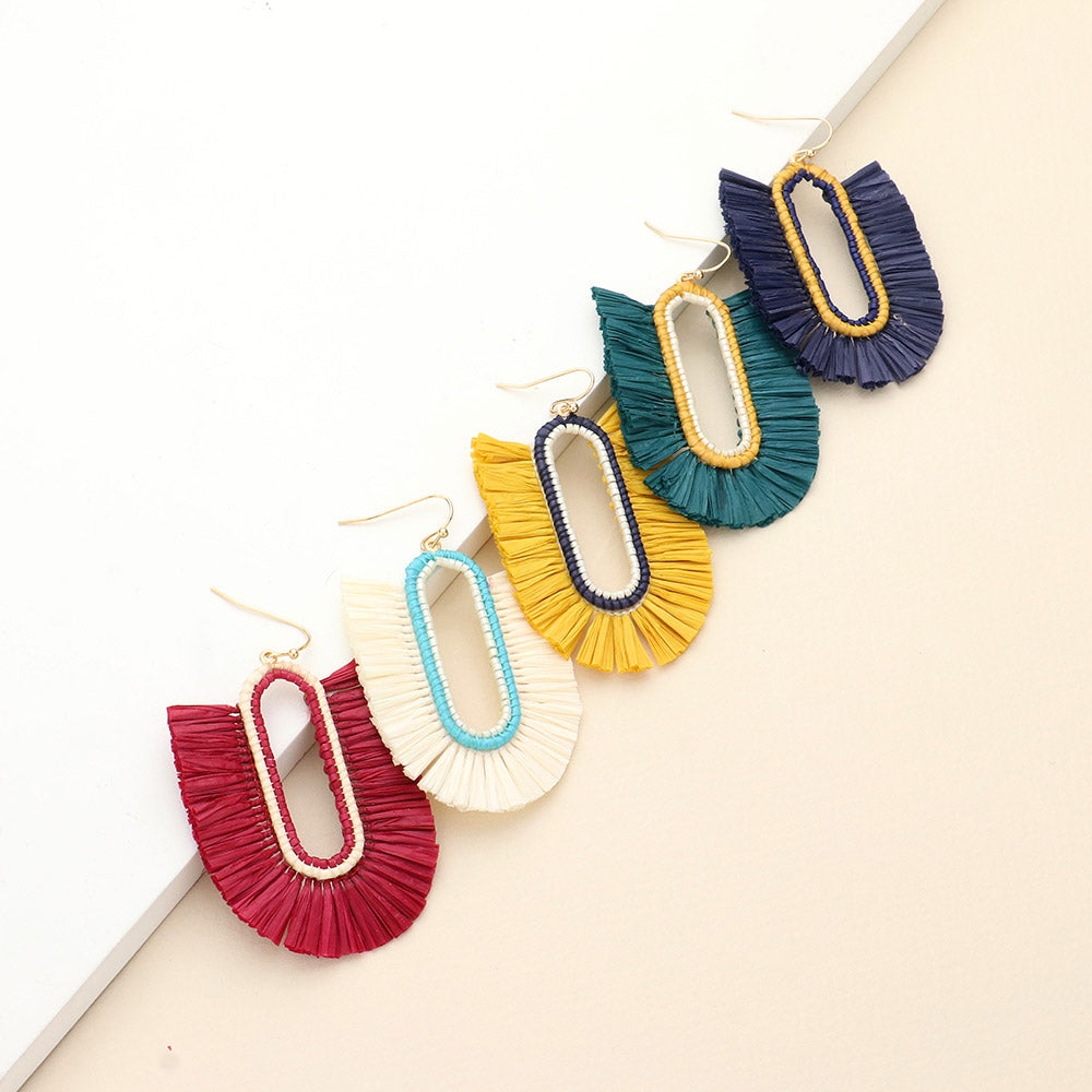 iLLASPARKZ Raffia Trimmed Dangle Earrings
