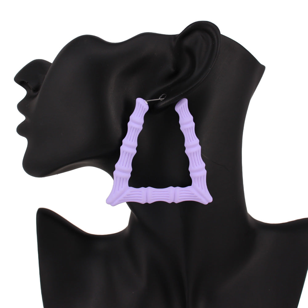 iLLASPARKZ Colored Bamboo Trapezoid Hoop Earrings