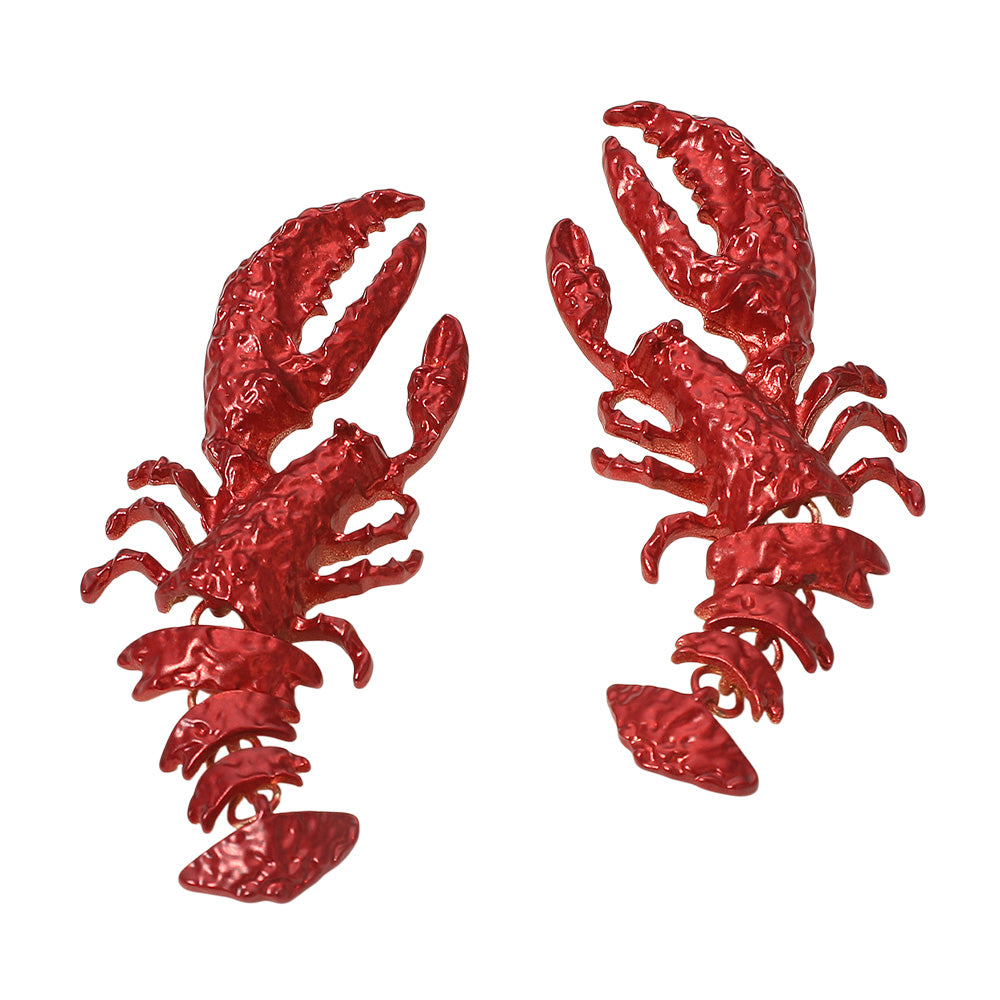 iLLASPARKZ Bold Ocean Inspired Dangle Design Lobster Statement Earrings