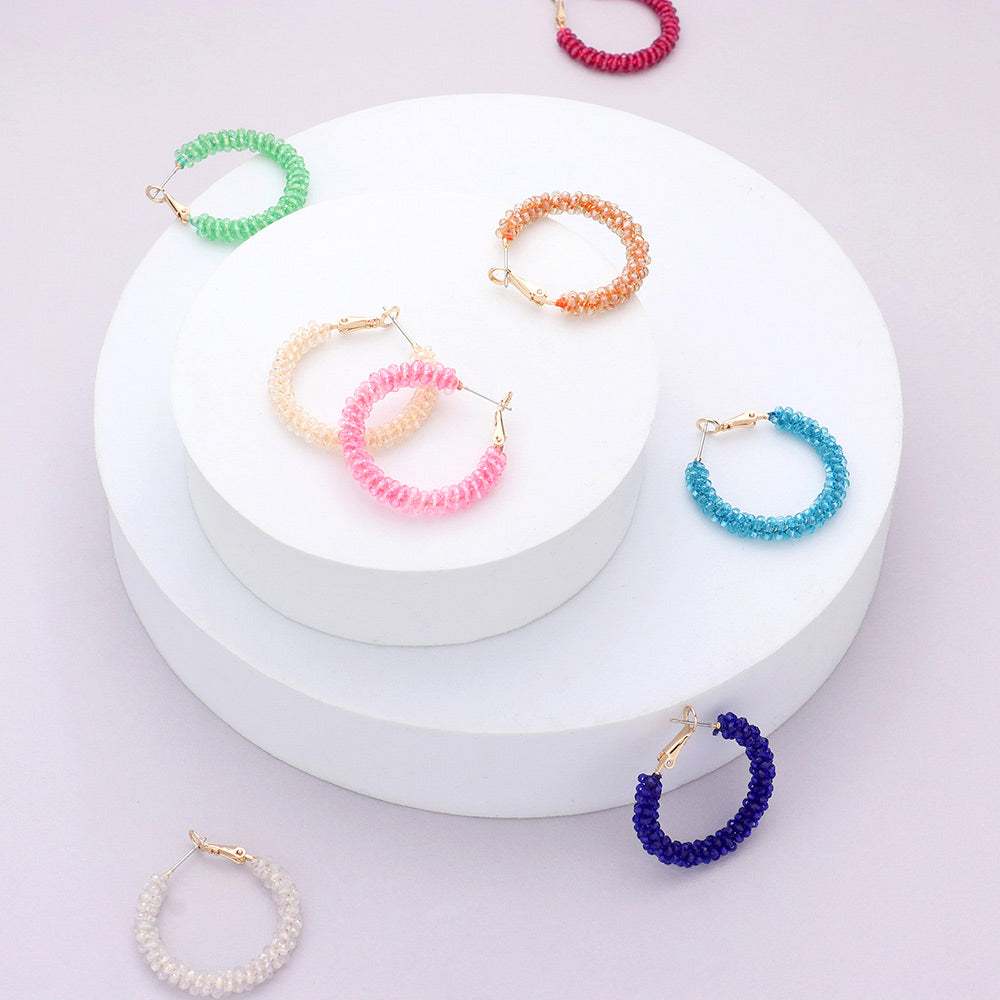 iLLASPARKZ Faceted Beaded Hoop Earrings