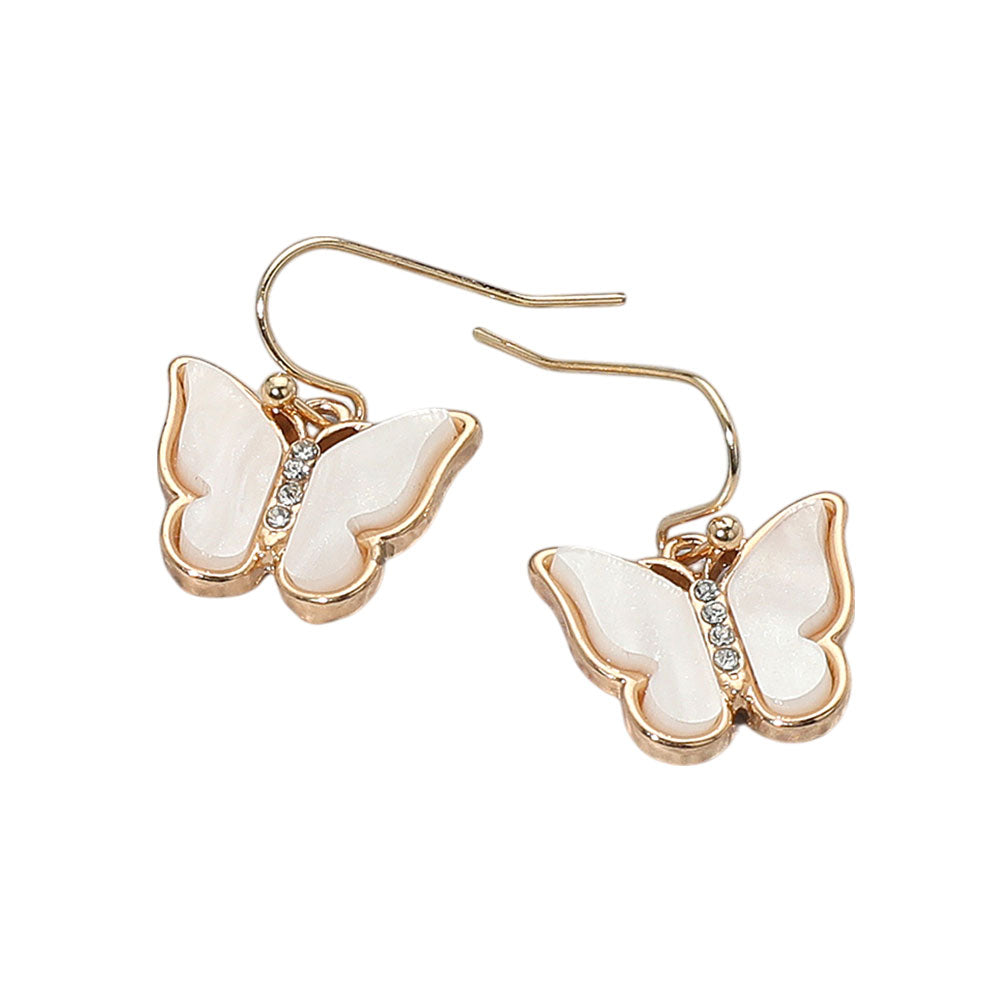iLLASPARKZ Mother of Pearl Butterfly Dangle Earrings