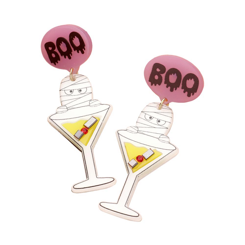 iLLASPARKZ GLOW IN THE DARK Boo Mummy Cocktail Dangle Earrings